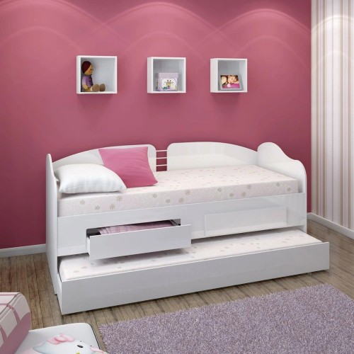 Bicama Aline 2 Gaveta Cama Auxiliar
