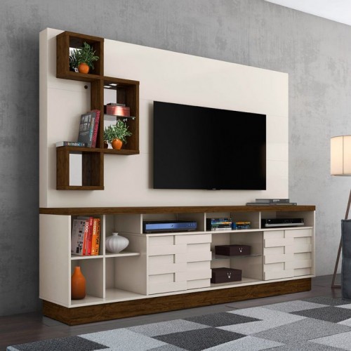 Estante para Home Theater 65 Polegadas Heitor 220 cm Off White Savana